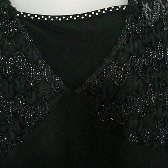 Studio 1940 Black Lace and Tricot Top - Picture 6 of 8